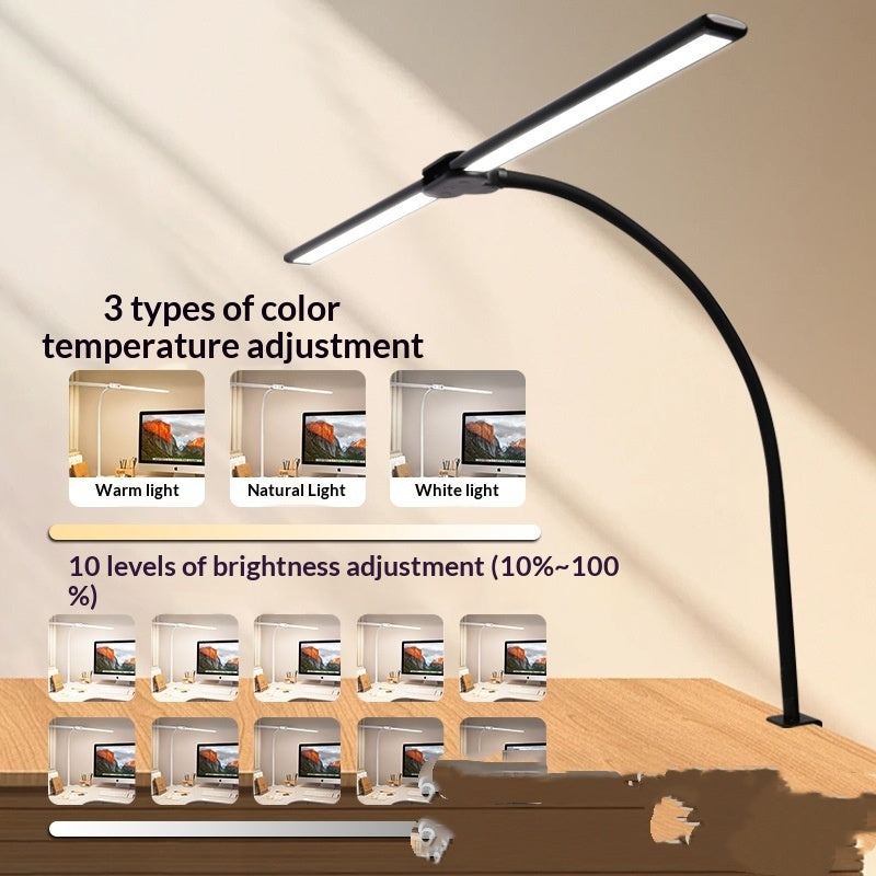Double-head LED Eye-care Desk Lamp With A Long Arm