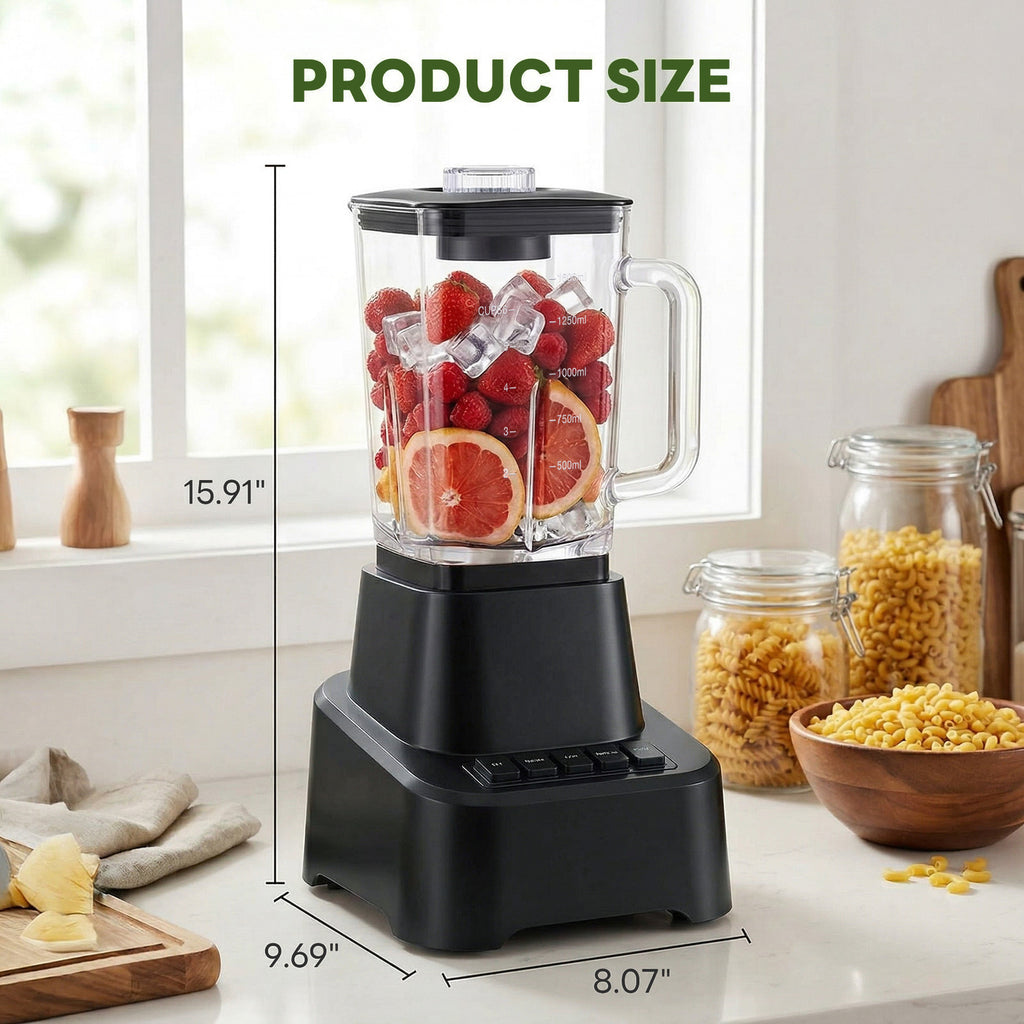 Professional Ice Cream Blender, Full-size Household Blender, Equipped With A 54-ounce Large-capacity Glass Cup