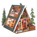 Triangular Wooden House Handmade Art House European-Style Villa Educational Puzzle