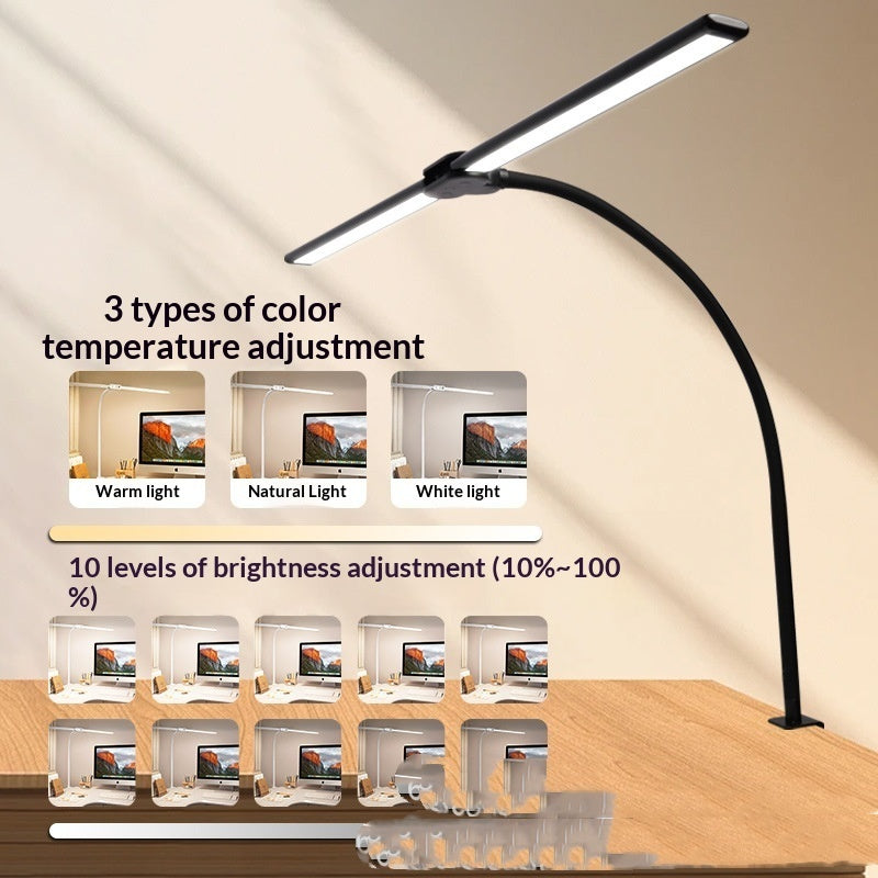 Double-head LED Eye-care Desk Lamp With A Long Arm