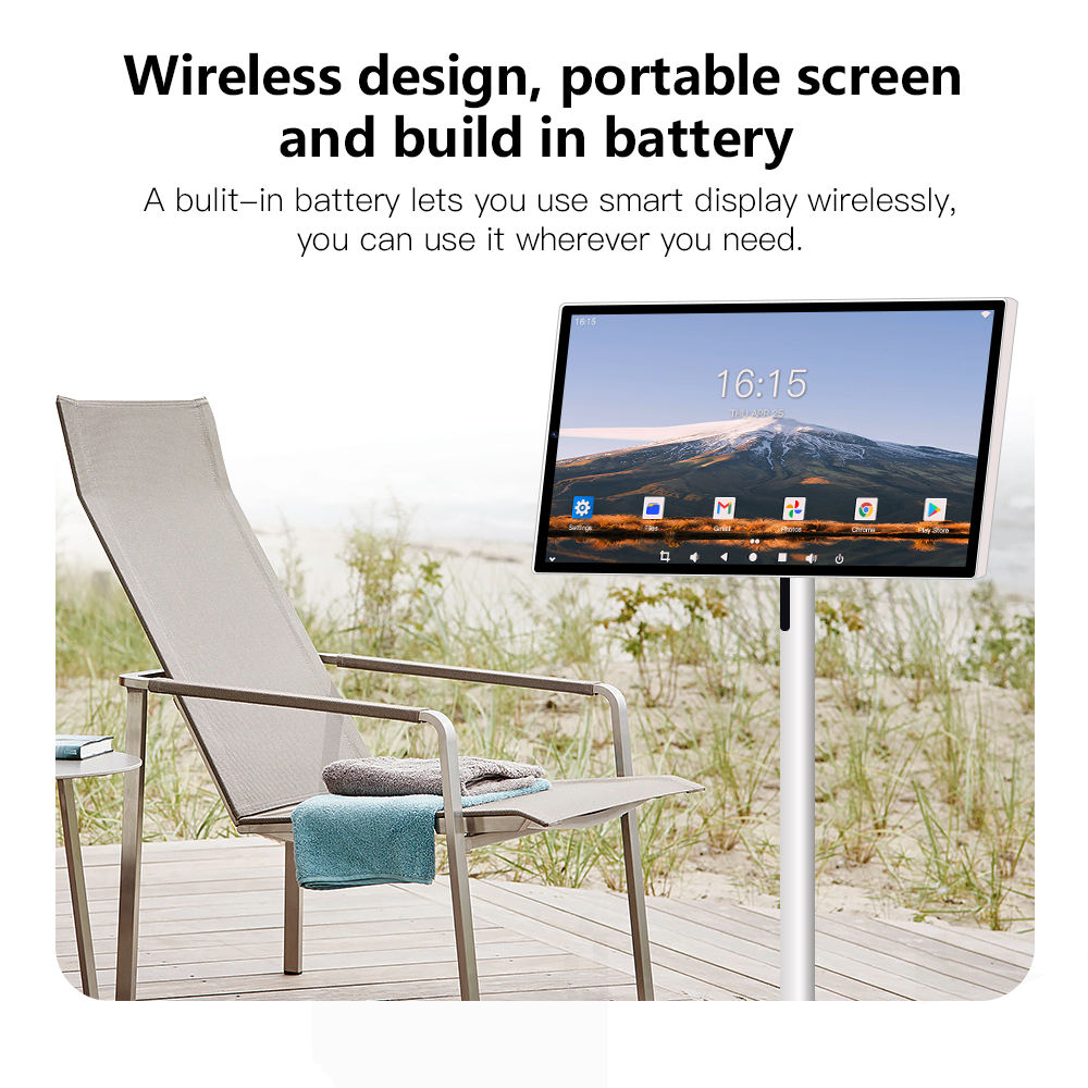 24 Inch Touch Screen 8-core CPU Android OS 128GB Rotation Monitor Built-in Battery With 13MP Camera Rollable Smart Portable TV