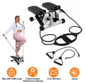 Steppers For Exercise, Mini Stair Stepper With Resistance Bands At Home Workout Equipment With 330.7LBS Loading Capacity, Hydraulic Fitness Stepper With LCD Monitor
