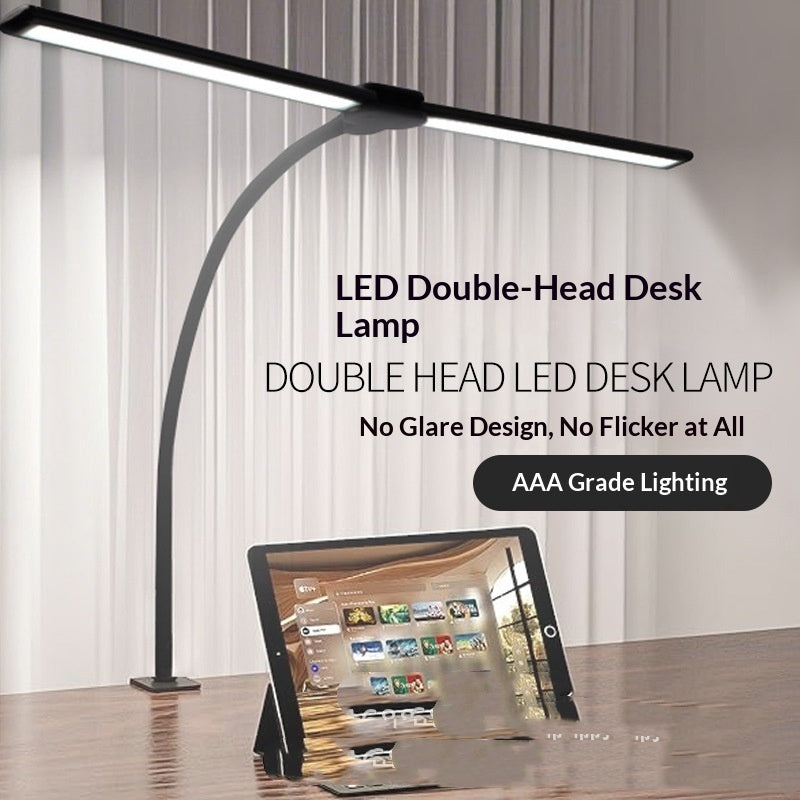 Double-head LED Eye-care Desk Lamp With A Long Arm