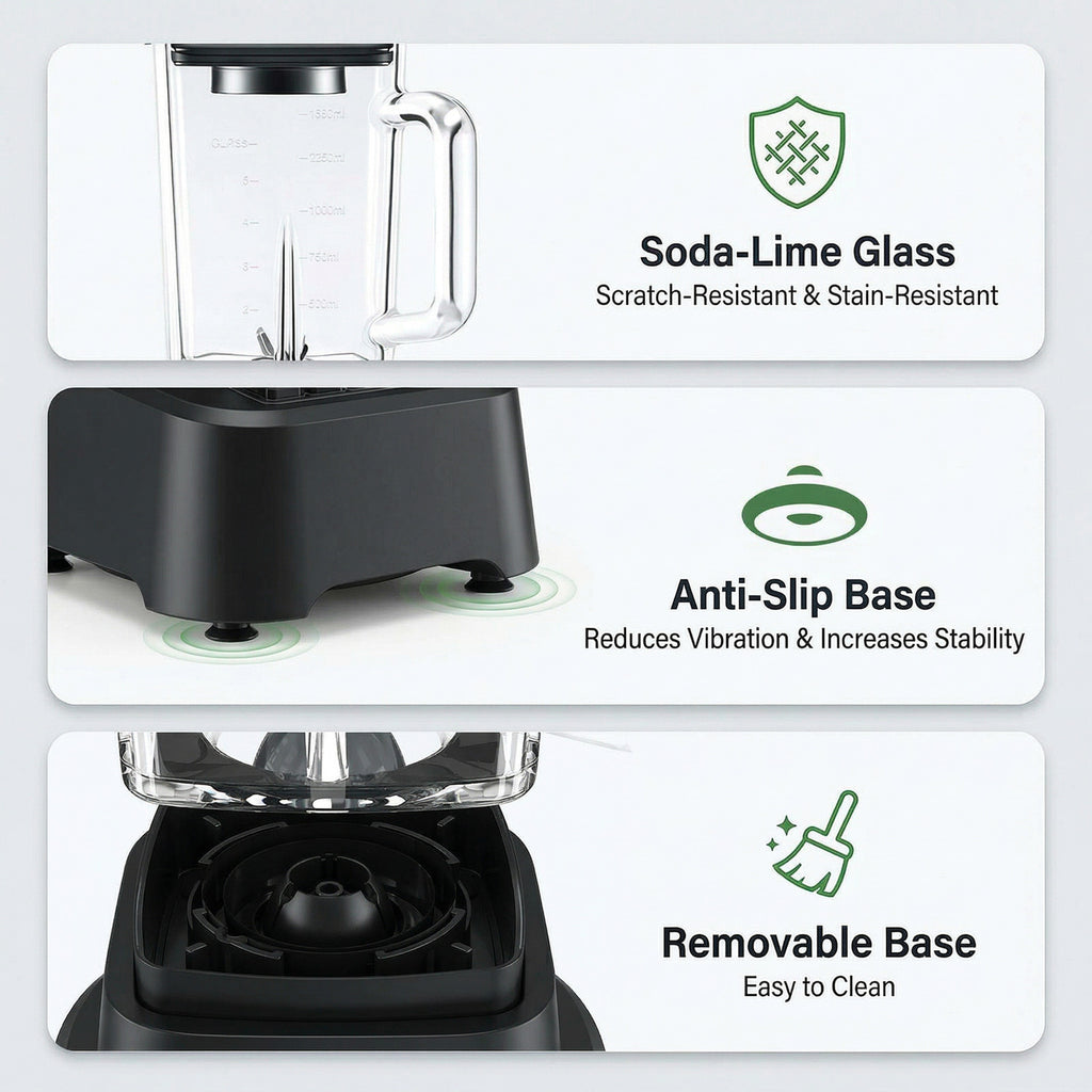 Professional Ice Cream Blender, Full-size Household Blender, Equipped With A 54-ounce Large-capacity Glass Cup