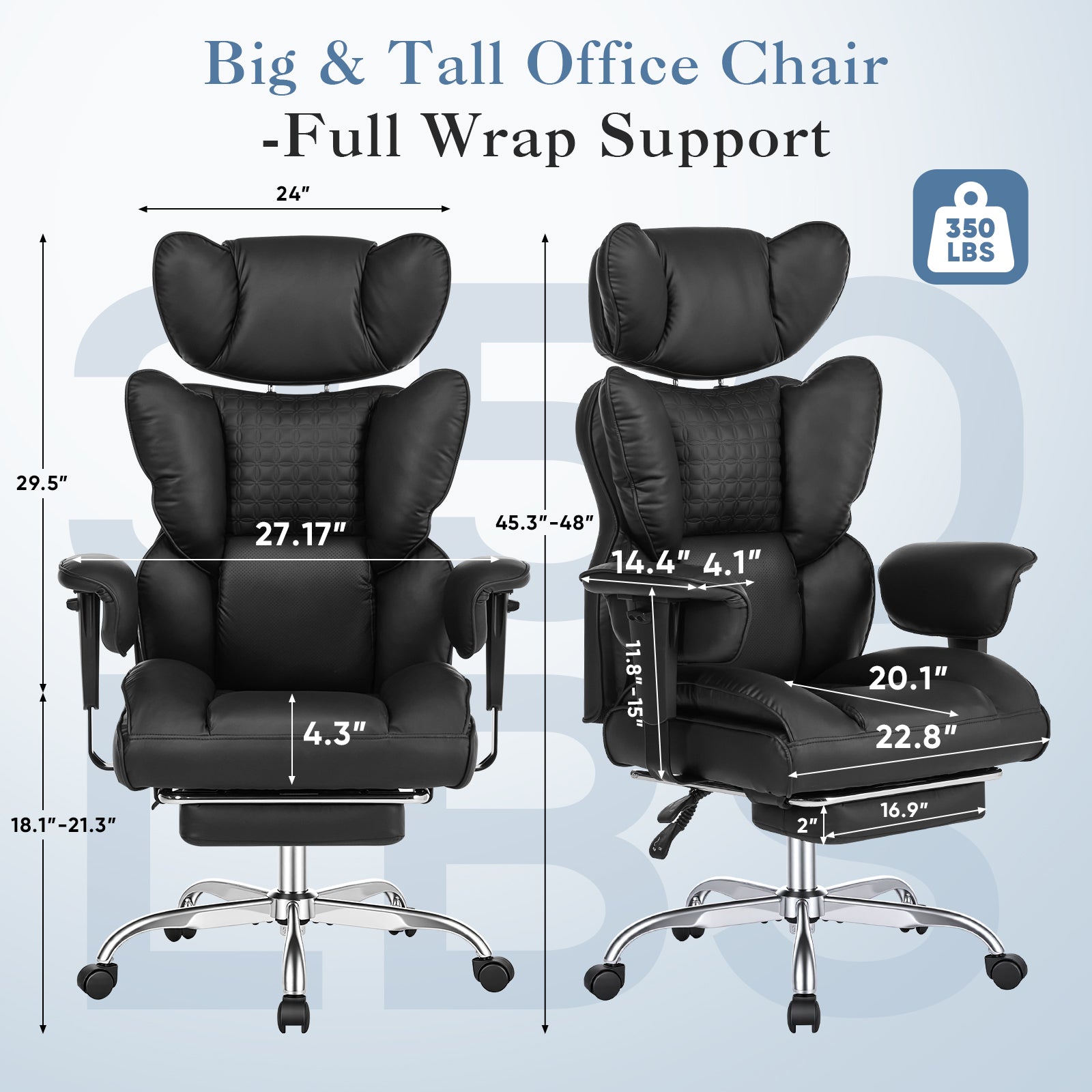 Gaming Computer Chair, Executive Ergonomic Chair With Footrest, High-back Reclining Design