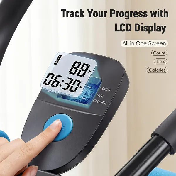 Adjustable Ab Machine For Stomach Workout, Core Workout Equipment For Home Gym, Ab Trainer With 2 Incline & 5 Height Levels, Knee & Elbow Protection, 440LBS, LCD Display, Foldable